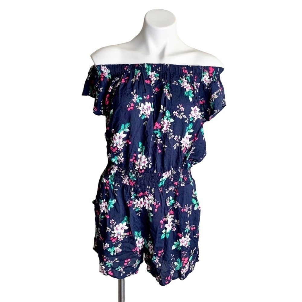 Sace Floral Romper Size Large Navy